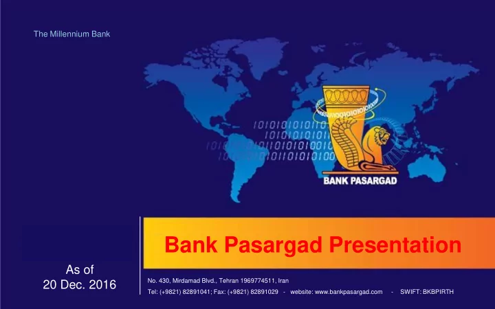 bank pasargad presentation