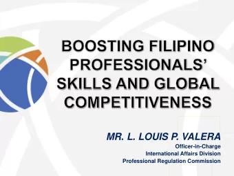 MR. L. LOUIS P. VALERA  Officer-in-Charge  International Affairs Division  Professional Regulation