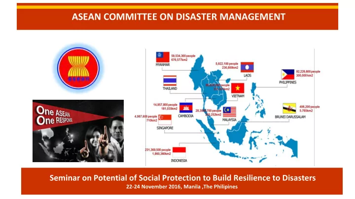 asean committee on disaster management