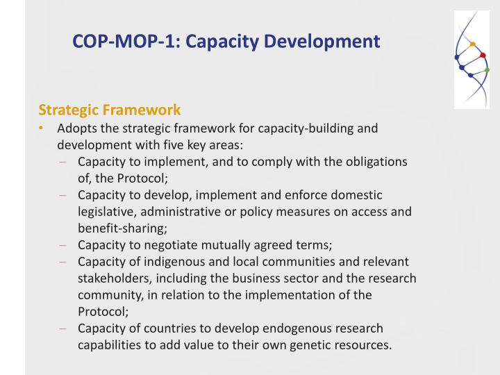 cop mop 1 capacity development