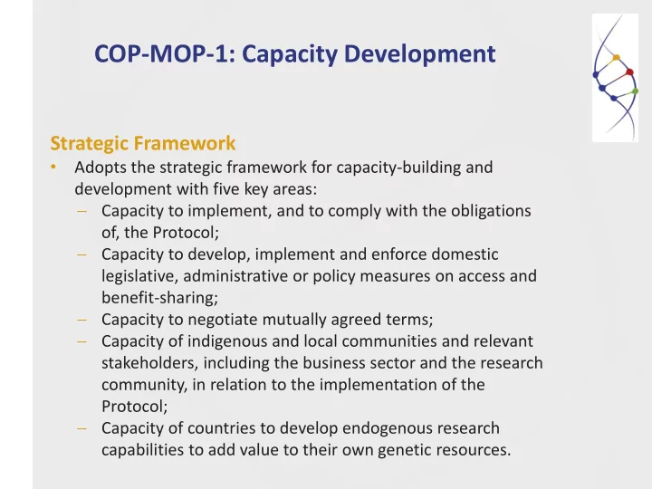 cop mop 1 capacity development