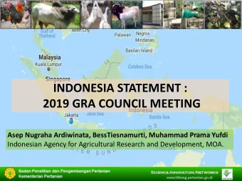 INDONESIA STATEMENT :  2019 GRA COUNCIL MEETING  Asep Nugraha Ardiwinata, BessTiesnamurti, Muhammad