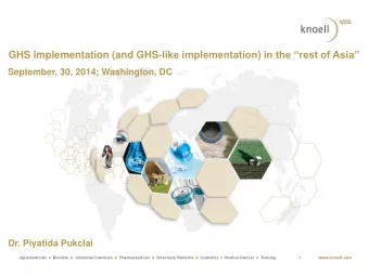 GHS implementation (and GHS- like implementation) in the rest of Asia  September, 30, 2014;