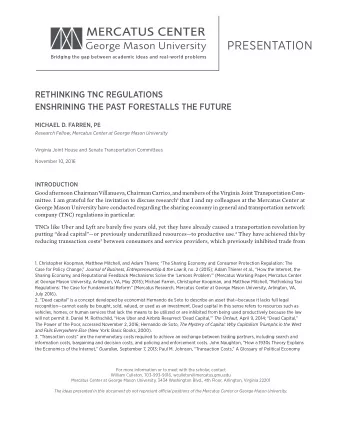 PRESENTATION  Bridging the gap between academic ideas and real-world problems  RETHINKING TNC