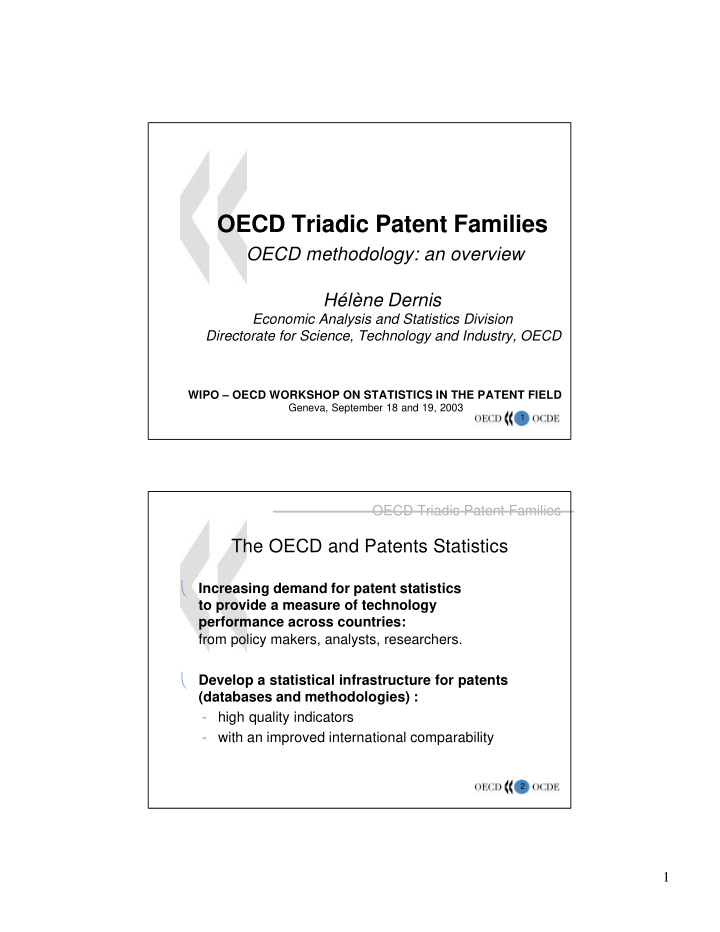 oecd triadic patent families