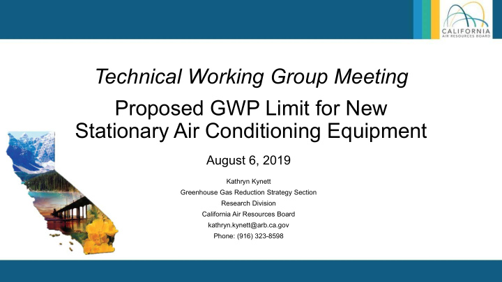 technical working group meeting proposed gwp limit for