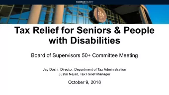 with Disabilities  Board of Supervisors 50+ Committee Meeting  Jay Doshi, Director, Department of