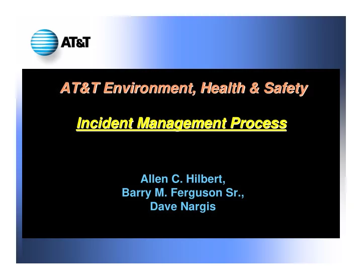 at t environment health safety environment health safety