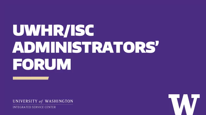 uwhr i whr isc sc administrators