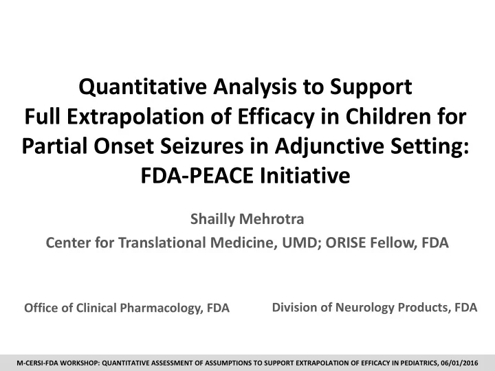 quantitative analysis to support full extrapolation of