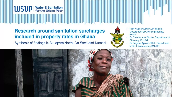research around sanitation surcharges