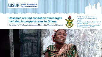 Research around sanitation surcharges  Department of Civil Engineering,  KNUST  included in