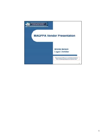 1  NOTE: The last bulleted item was added after the MAGPPA presentation on  10/17/2017.  The memo