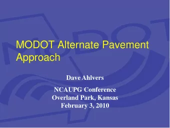 Approach  Dave Ahlvers  NCAUPG Conference  Overland Park, Kansas  February 3, 2010  Cost Control in