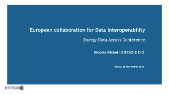European collaboration for Data Interoperability  Energy Data Access Conference  Nicolas Richet -