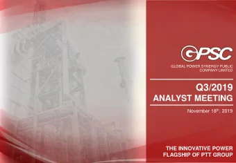 Corporate  COMPANY LIMITED  Presentation  Q3/2019  with  ANALYST MEETING  Phatra Securities PLC and