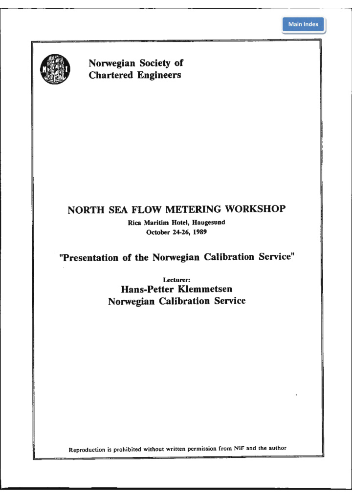 chartered engineers north sea flow metering workshop rica