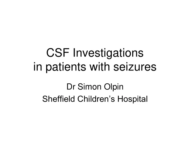 in patients with seizures