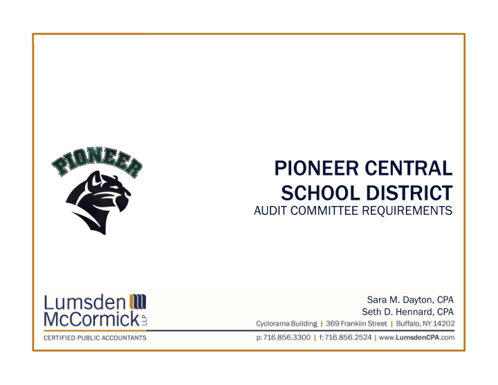 pioneer central school district