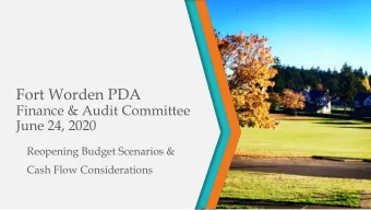 Fort Worden PDA  Finance &amp; Audit Committee  June 24, 2020  Reopening Budget Scenarios &amp;