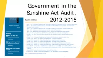Government in the  S  unshine Act Audit,  2012-2015  Purpose of the S  unshine Act    Congress
