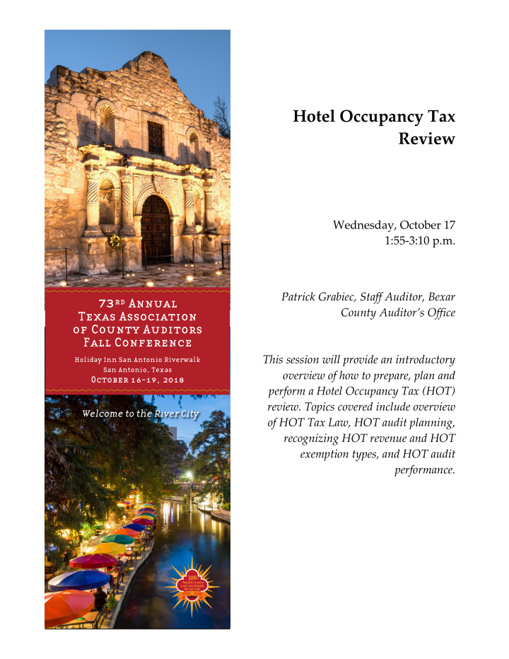 hotel occupancy tax review