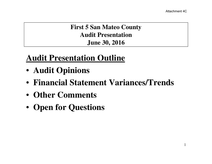 audit presentation outline audit opinions financial