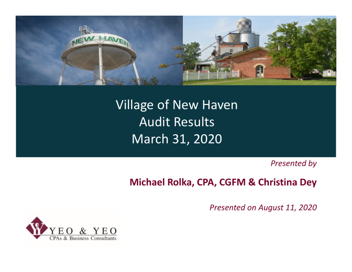 village of new haven audit results march 31 2020