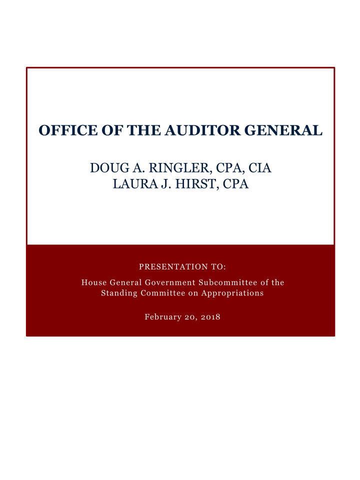 office of the auditor general