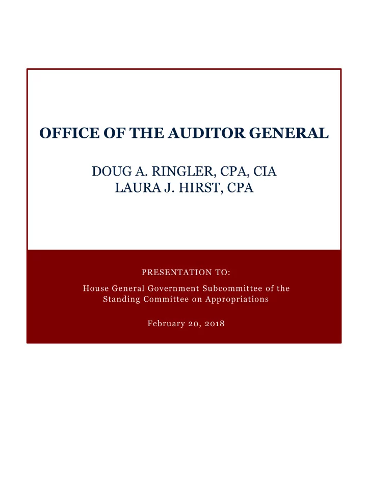 office of the auditor general