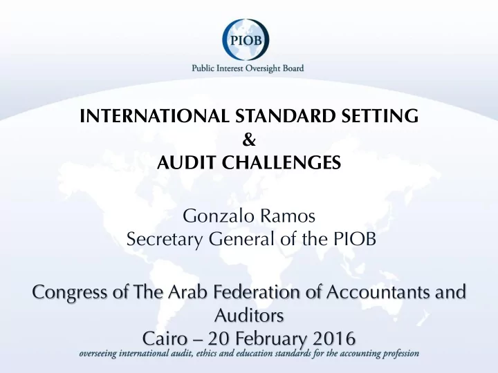 gonzalo ramos secretary general of the piob congress of