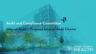 Audit and Compliance Committee Internal Audit  Proposed Internal Audit Charter  March 15, 2019