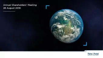 Annua  Annual Sha  Sharehol  eholders  ders Meet  Meeting  ng  28  28 A  August 20  2019  19