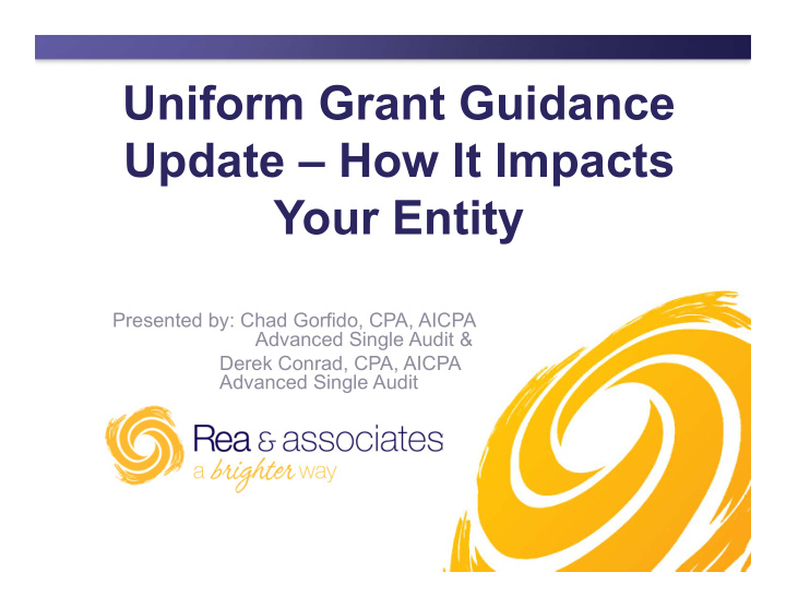 uniform grant guidance update how it impacts your entity