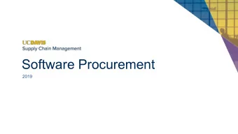 Software Procurement  2019  Some Background  February 2018 All software commodity codes were