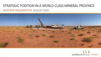 ST  STRATEGIC POS  POSITION IN A  N A WOR  ORLD C  CLAS  ASS M  S MINERAL  AL PR  PROVINCE