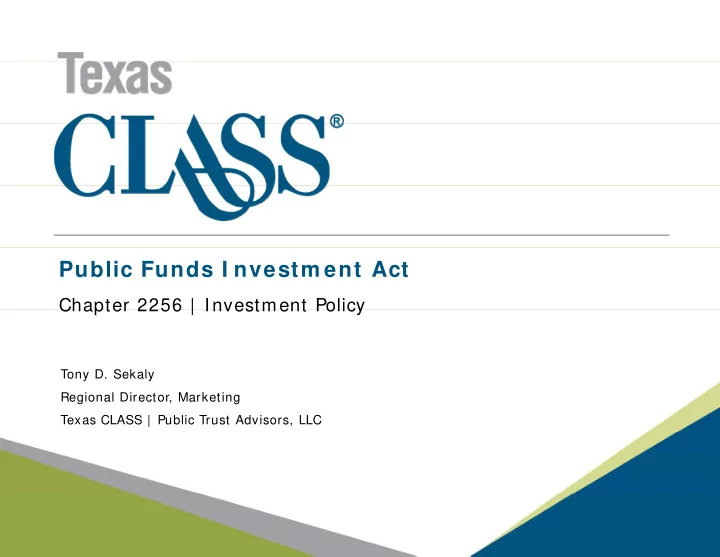 public funds i nvestm ent act