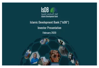 Islamic Development Bank (IsDB)  Investor Presentation  February 2020  C1 - Public Natixis