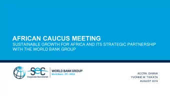 AFRICAN CAUCUS MEETING  SUSTAINABLE GROWTH FOR AFRICA AND ITS STRATEGIC PARTNERSHIP  WITH THE WORLD