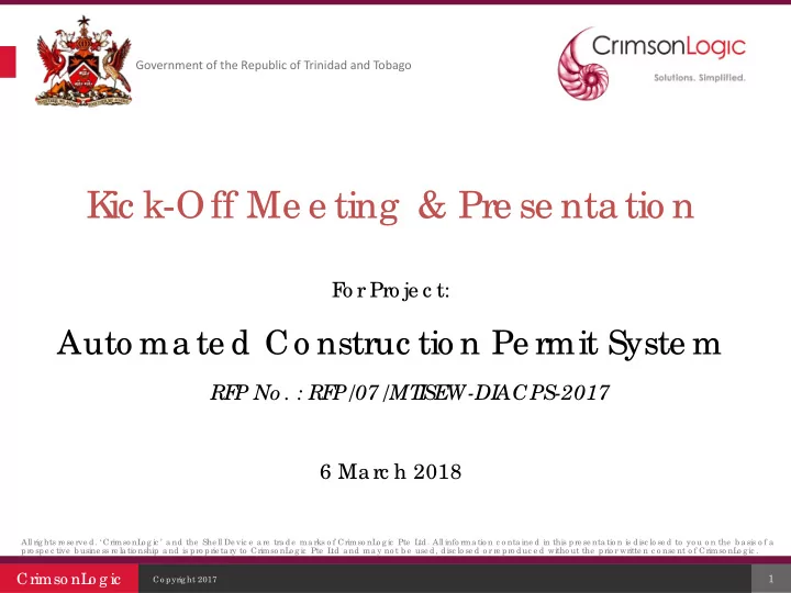 k ic k off me e ting pre se nta tio n