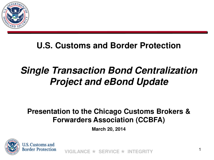 single transaction bond centralization project and ebond