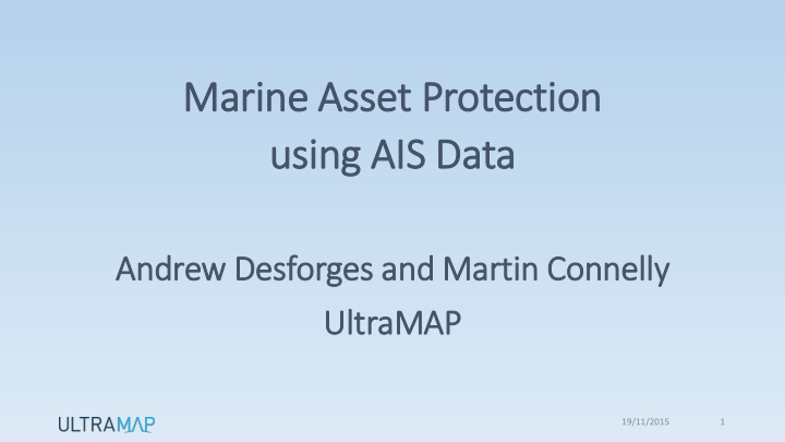 marine asset protection using ais is data
