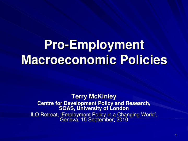 pro employment employment pro macroeconomic policies