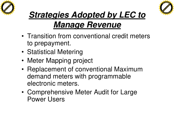 strategies adopted by lec to