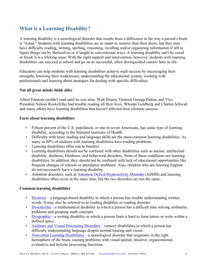 what is a learning disability