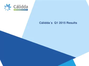 Clidda  s  Q1 2015 Results Table of Contents  I.  Introduction and Perspectives  II.
