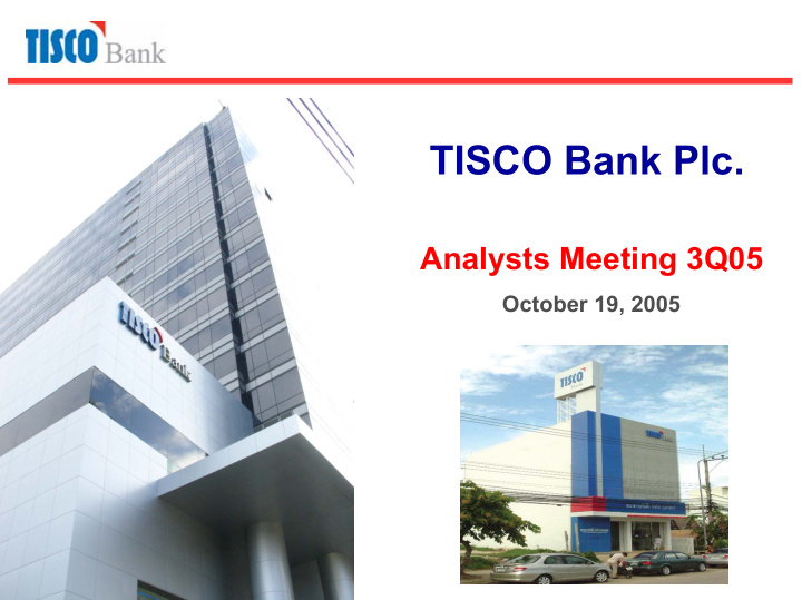 tisco bank plc