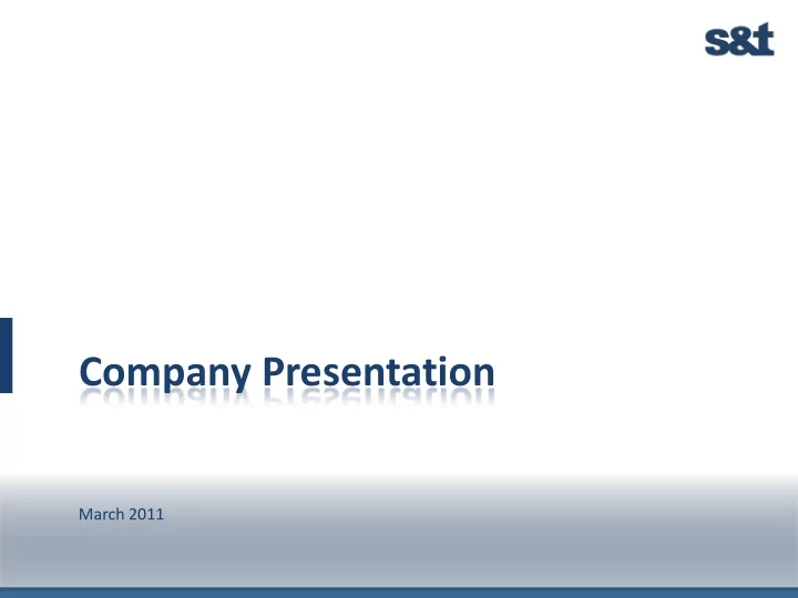 company presentation