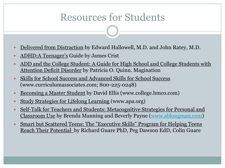 resources for students