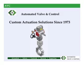 Custom Actuation Solutions Since 1973 Actuation  Valves  Controls  Service  Expertise